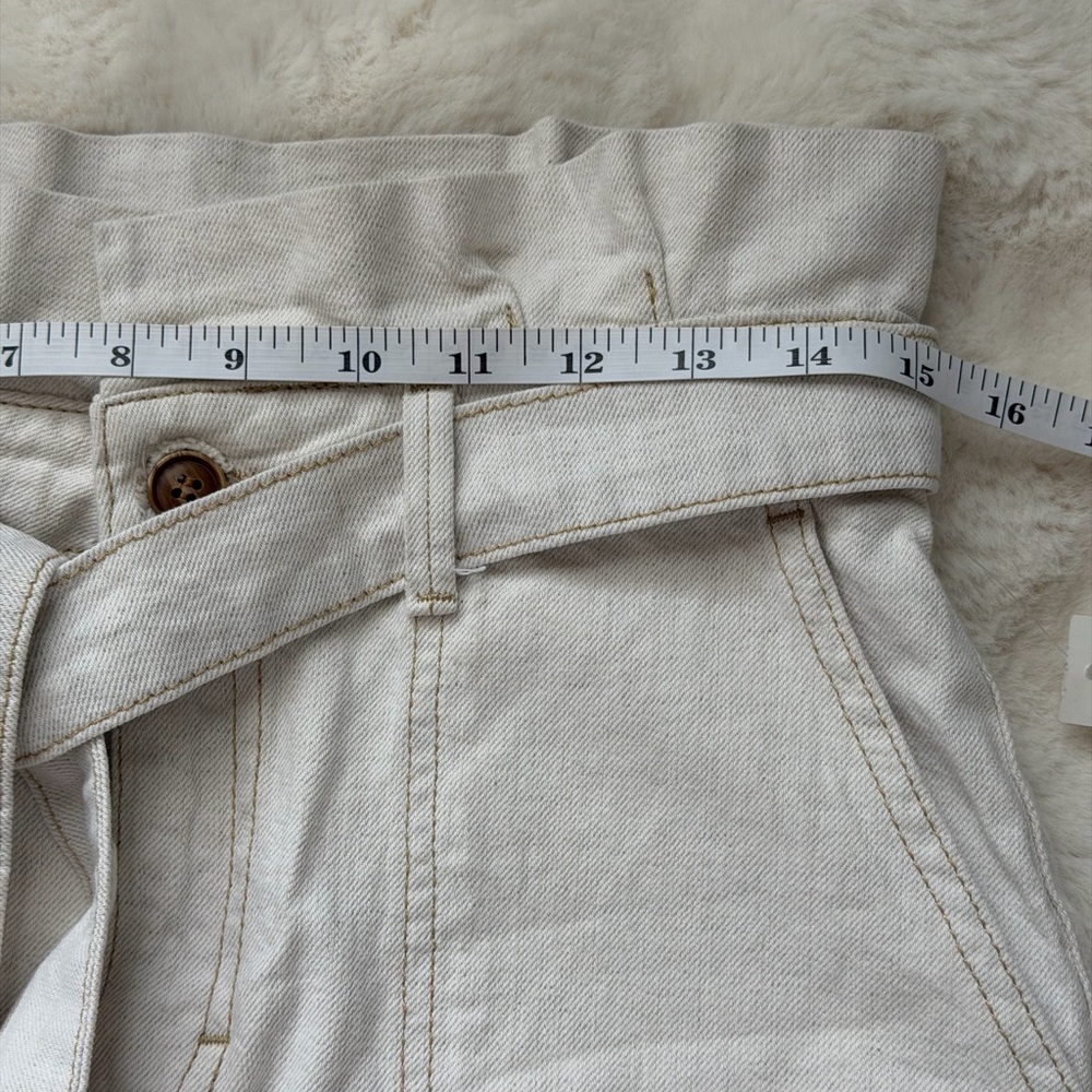 Free People Splendor In The Grass Light Oatmeal Paper - Bag Waist Mini Skirt-6/S - Picture 13 of 14